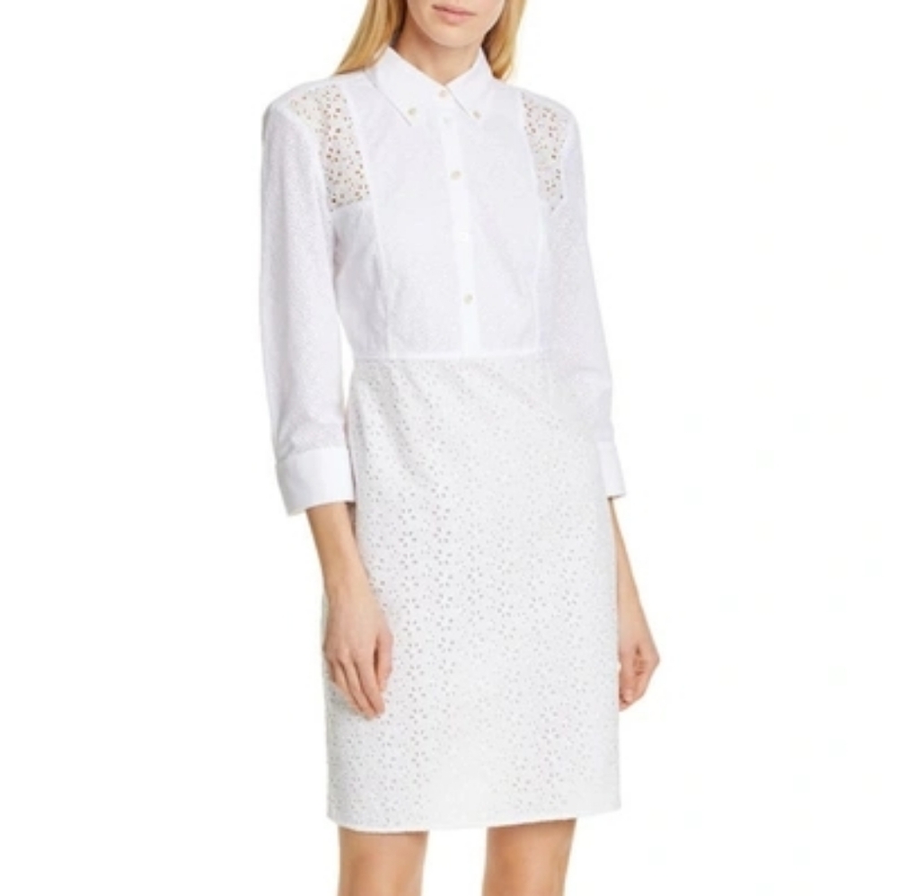 Tory Burch Eyelet Patchwork White Dress - image 1